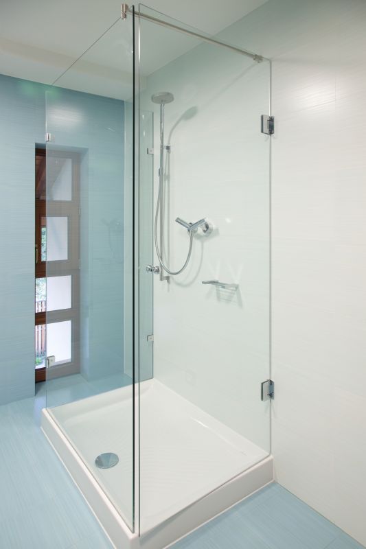Finished Shower with Glass Enclosure
